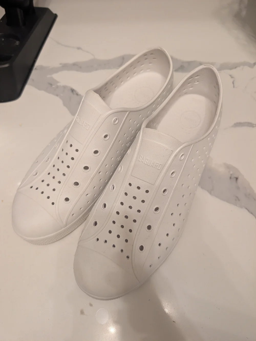 White Slip-On Boat Shoes